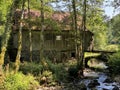 Old sawmill plant with water turbine or mill of the KovaÃÂ family, Zamost - Gorski kotar, Croatia /Stari pogon ÃÂ¾age